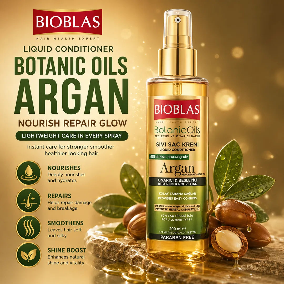 Bioblas Liquid Conditioner 250ml Botanic Oils Argan bottle