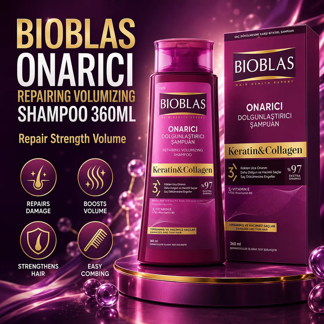 Bioblas Onarıcı Repairing Volumizing Shampoo 360ml bottle