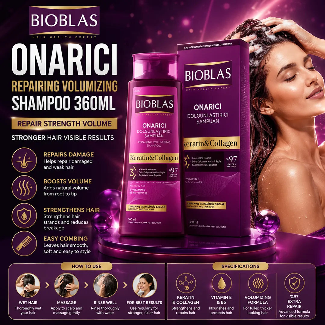 Bioblas Onarıcı Repairing Volumizing Shampoo 360ml product specifications