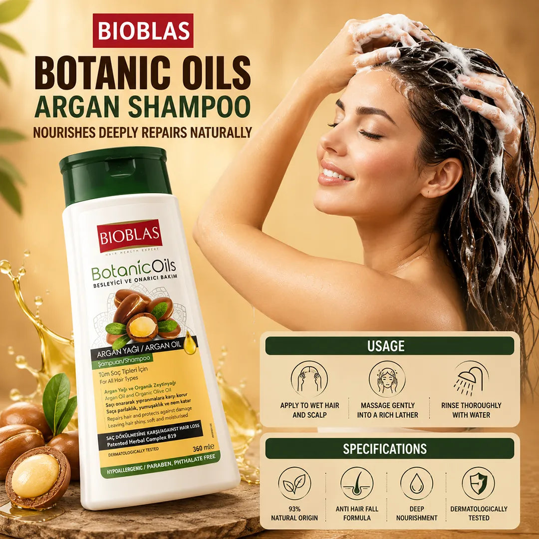 Bioblas Shampoo 360ml Botanic Oils Argan 150+ bottle