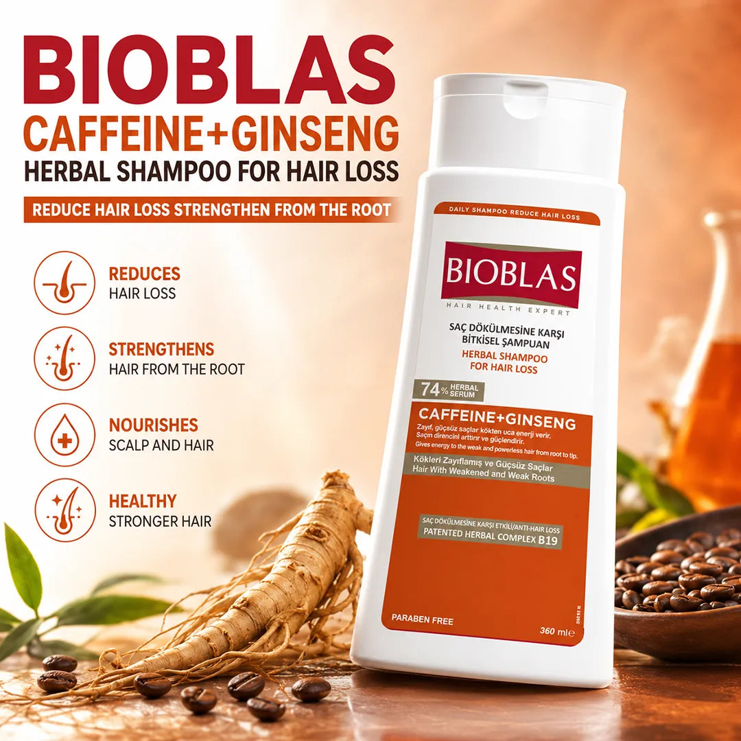Bioblas Shampoo 360ml Caffeine and Ginseng bottle