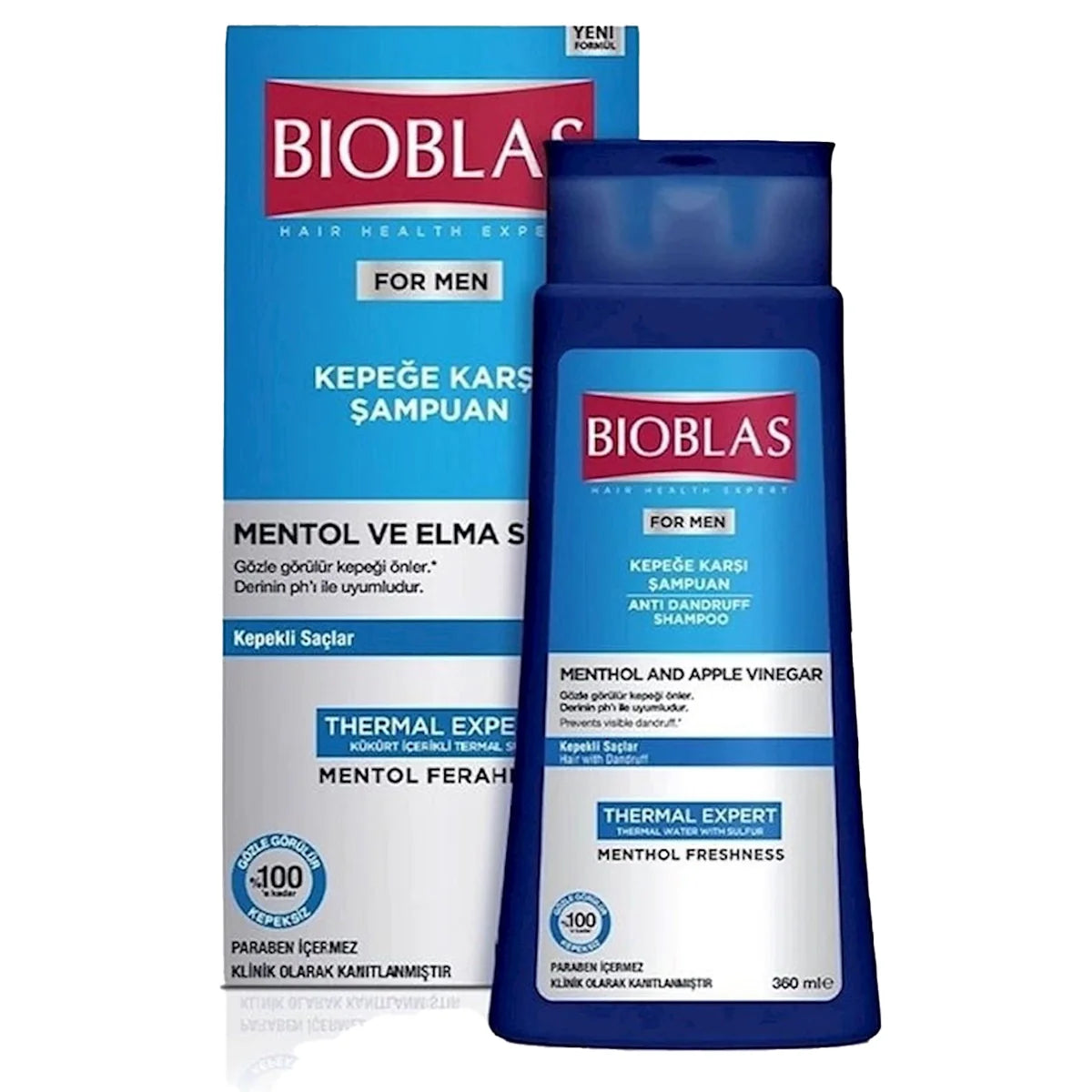 BIOBLAS SHAMPOO 360ML MEN MENTHOL & APPLE VINEGAR